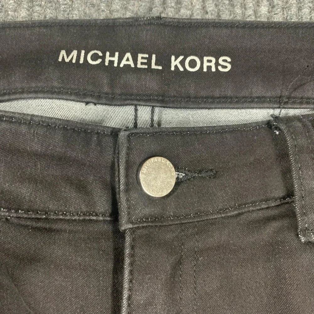 Michael Kors Jeans Womens 8 Black Skinny Studded Stretch Mid Rise Grunge 32x28